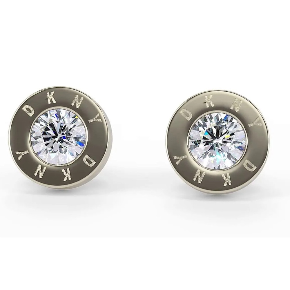 Logo Crystal Ring Stud Earrings